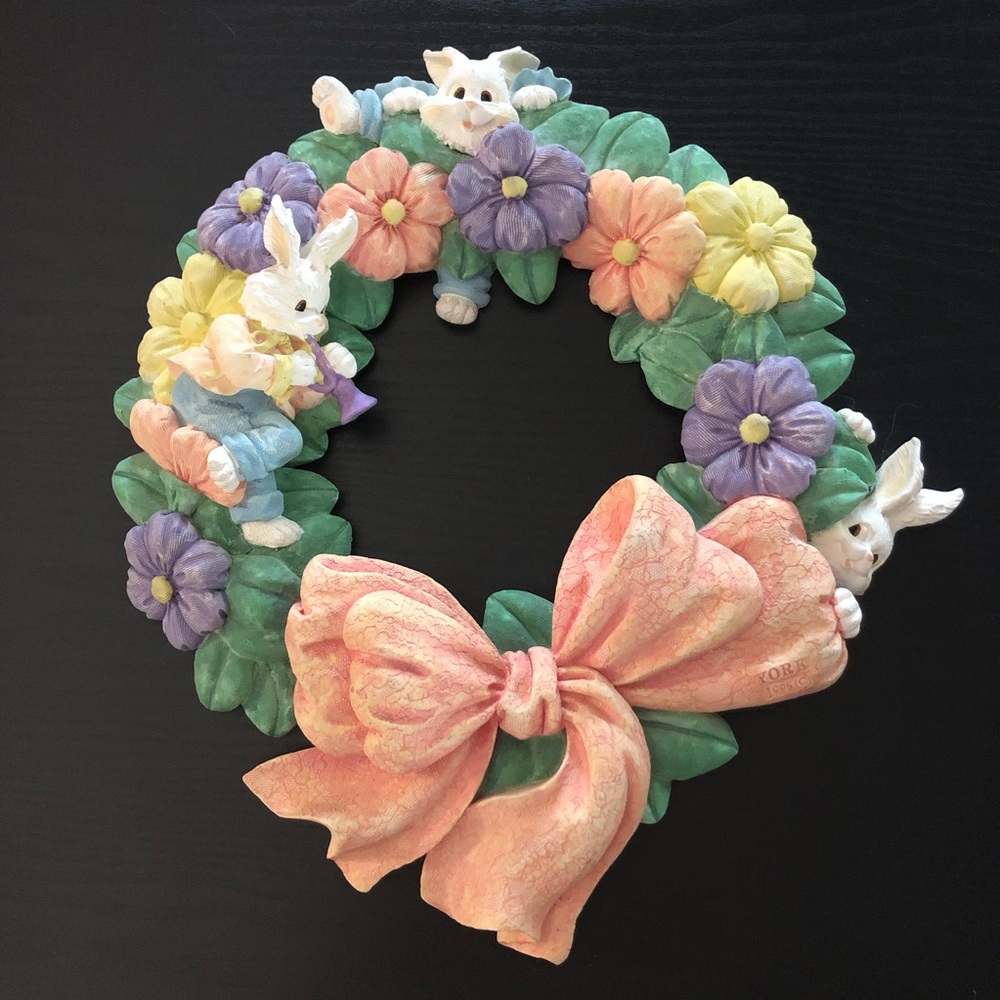 Rabbit Wreath Wall Hanging